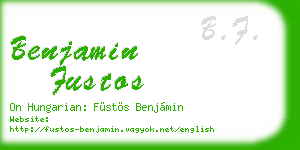 benjamin fustos business card