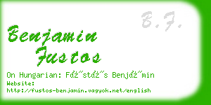 benjamin fustos business card